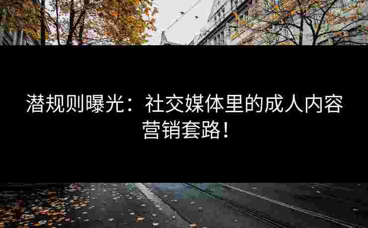 潜规则曝光：社交媒体里的成人内容营销套路！