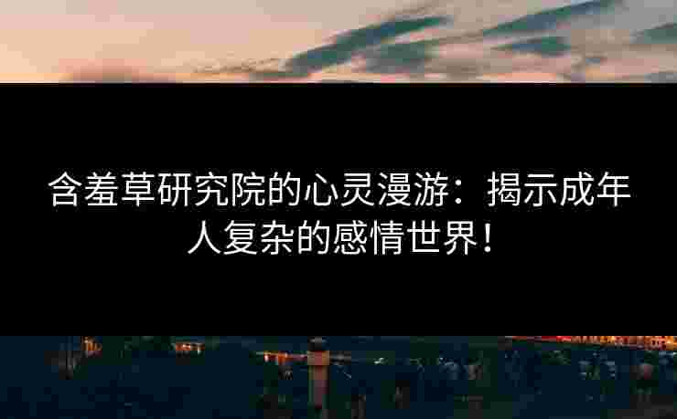 含羞草研究院的心灵漫游：揭示成年人复杂的感情世界！